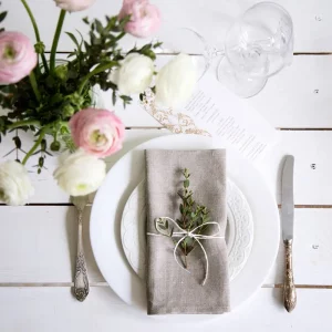 12 Pieces Gray Linen Napkin for Dining Decor